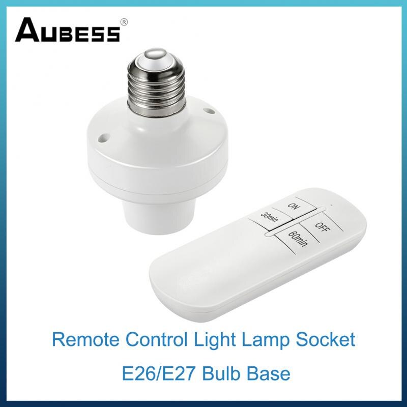 E26 E27 램프베이스 원격 타이머 스위치가있는 스마트 홈 무선 원격 제어 램프 홀더 110V 220V LED 전구용 스마트 장치